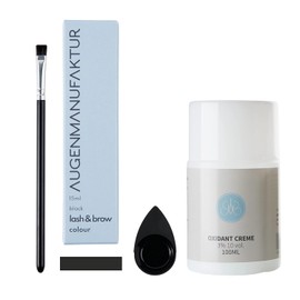 Augenmanufaktur Colour Lash & Brow Base Kit (Black) - Set for Colouring Eyelashes and Eyebrows for a Natural and Long-Lasting Result