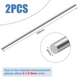 OFFCUP Stainless Steel Rods, Pack of 2 Stainless Steel Round Rods, 5 mm x 250 mm, Round Rod, 304 Stainless Steel Round Rods, Metal Rod, Solid Round Rod, Round Steel for DIY Craft, Model Car, Aeroplane