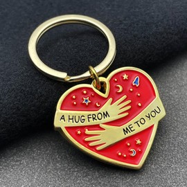 Little Pocket Hug Token Keyring Gifts Unusual Good Luck Gifts Boyfriend Gifts Long Distance Relationship Friendship Gifts for Women Gift for Him Cute I Love You Present for Her