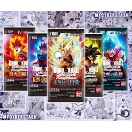 Paquete de Refuerzo de DBZ (FB-01–FB-05, 5 Paquetes) + Pin esmaltado y Pegatinas | Paquete de persecución SB-02: Probabilidades de 1 Entre 5 (japonés)