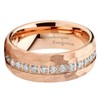 VowKeeper 8mm Titanium Men's Wedding Ring - Rose Gold, Diamond