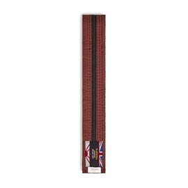 Playwell Martial Arts Cotton Coloured Belt With Black Stripe Grading Belt - (Karate, Judo Taekwondo) (Brown Belt with Black Stripe, 250cm)