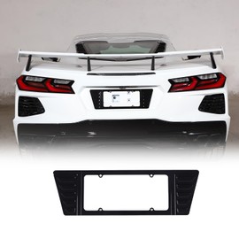 Daeiclru License Plate Cover Frame Compatible with Corvette C8 2020-2023, Aluminum License Plate Frame Grill Vent Insert, Rear License Frame Accessories (Gloss Black)