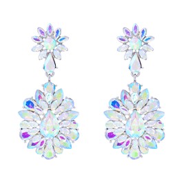 BiBeary Pendant Earrings Women's Sunflower Large Crystal Statement Earrings Crystal Geometric Party, Crystal