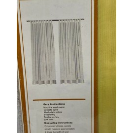 Unbranded Window Curtain Drape Yellow Sheer Tulle Tab Top Panel 60”x84” Home Decor  NEW I4