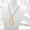 CLASSYZINT Long Sweater Chain Circle Pendant Necklace Y Statement Chain