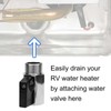 RV Hot Water Heater Replacement Drain Valve, Brass 1/2" RV
