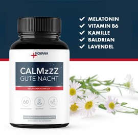 Biovana Calmzzz Fruchtgummis | wirkungsvolle Kombination mit Vitaminen | angenehmer Geschmack | Inhalt 60 Gummies