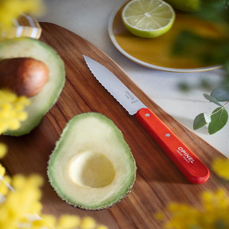 OPINEL Essential No.113 Serrated Paring Knife, Hornbeam Handles, Made in