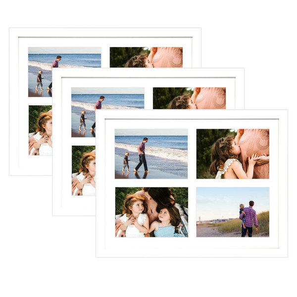 Golden State Art, Set of 3, 12x16 White Wood Frame