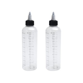 GSHLLO 2 Pcs 250ml Clear Hair Applicator Bottles Plastic Hair Color Applicator Bottles Squeeze Hair Dye Bottles Transparent Hair Oil Graduated Bottles for Home Salon