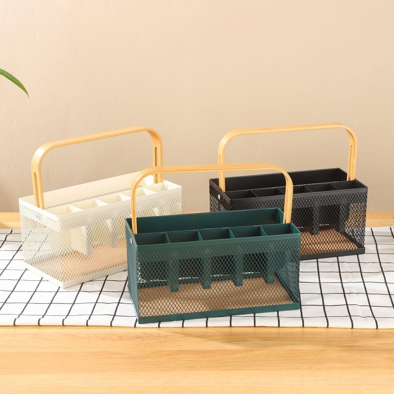 AJIODA Utensil Caddy Metal Mesh Silverware Cutlery Organizer Basket with