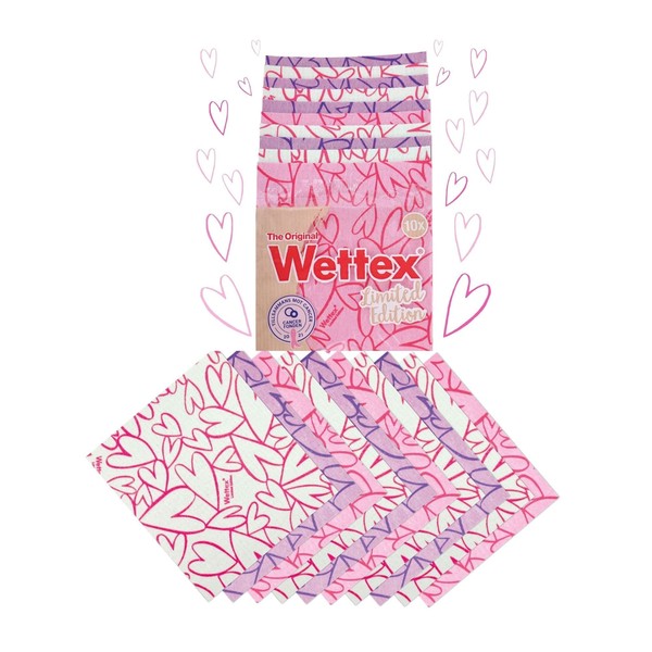 Wettex The Original 10-Pack Swedish Superabsorbent Dishcloth - Limited Pink Ribbon Edition…