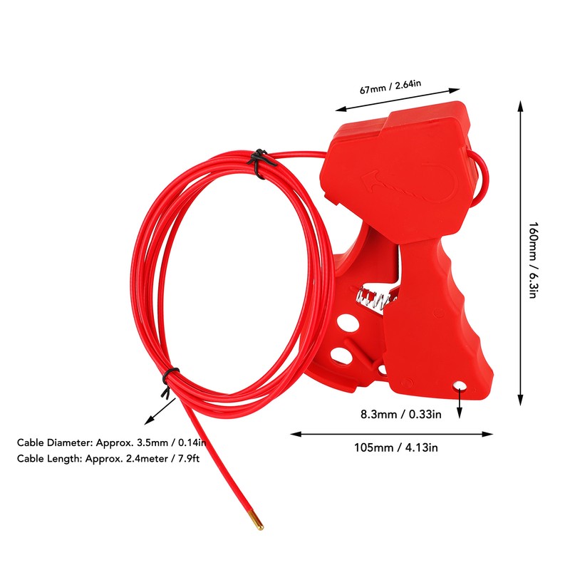 Adjustable Cable Lockout Industrial Valve Shutdown Tagout Stainless Steel Safety