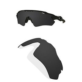 Littlebird4 1.5mm Polarized Replacement Lenses for Oakley Radar EV Path Sunglasses - Multiple Options (Dark Black)