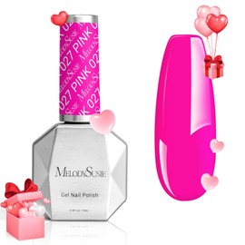 MelodySusie MelodySusie Thick Neon Pink Gel Nail Polish,0.5fl oz Bright Pink Nails Soak Off UV LED Hot Pink Gel Polish Gift for Women Nail Art Manicure Salon DIY Nail Design Decoration at Home-027