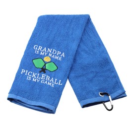 PWHAOO Pickleball Lover Towel Grandpa is My Name Pickleball is My Game Towel Grandpa’s Pickleball Gift (Grandpa is My Name T)