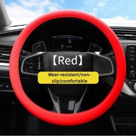 Non slip Steering Wheel Cover Multi Color Auto Decoration Car Cover Fashion Silicone Car Elastic Glove Cover Universal:_Red