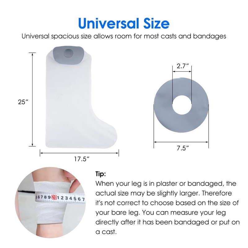 Waterproof Cast Cover for Shower Ankle Wound Protector Bath Adult