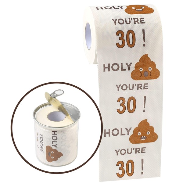 Happy 30th Birthday Gifts for Women and Men - 3-Ply Funny Toilet Paper Roll, Thirty Birthday Decorations for Him, Her, 30th Birthday Toilet Paper Novelty, Gag Funny Birthday Gift