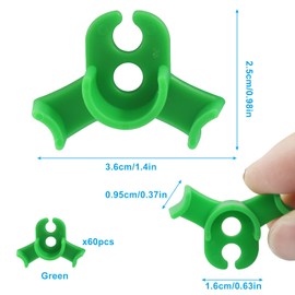 Jiozermi 60 Pcs Low Stress Training Clips, 90 Degree Plant Stem Trainer, Garden Plant Branch Bender Bud Trainer Clips Vining Plant Clips for Vine Plant Gardening (Green)