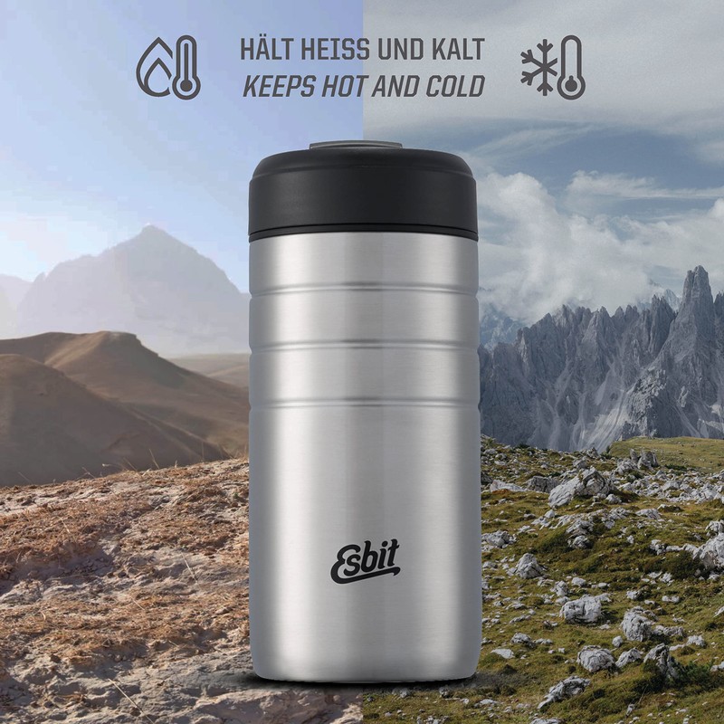 Esbit Thermobecher Majoris - Edelstahl Isolierbecher 450 ml - Klick-Verschluss