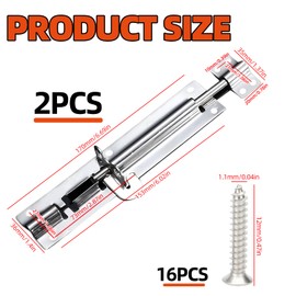2 Pcs 8 Inch Gate Bolt Lock Shed Door Lock Mit 16 Screws,Door Bolts for External Doors，Garden Gate Boltsuitable for Wooden Gates Garden Shed Garage