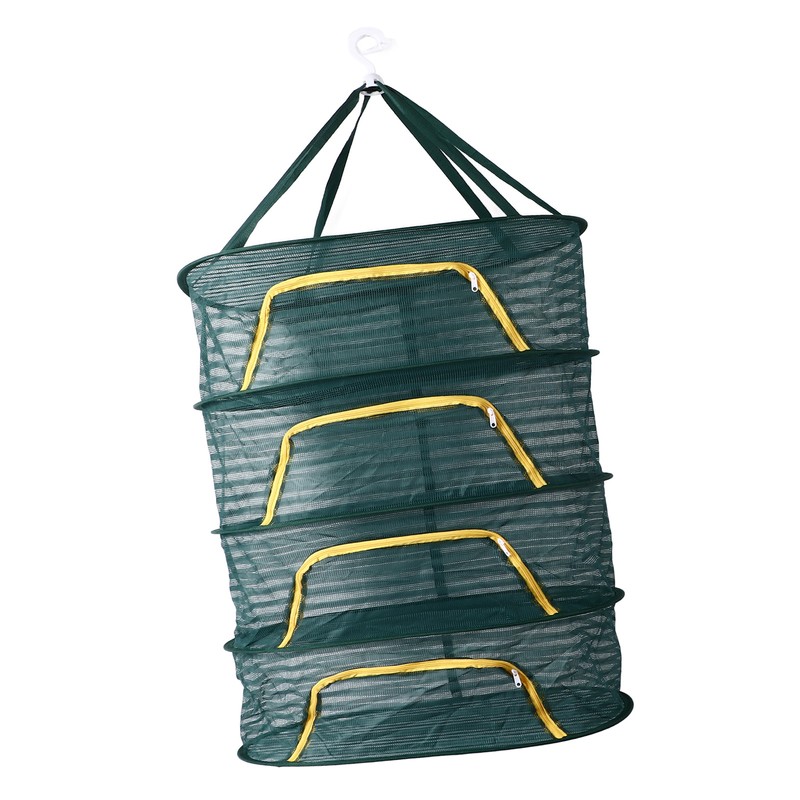4 Layer Herb Drying Rack with U Shaped Zipper Dark