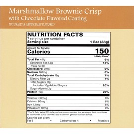 Nutmeg State Nutrition High Protein Bars, 7 Servings Per Box (1 Box (7 Servings), Marshmallow Brownie Crisp)