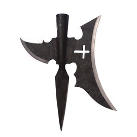 Alabarda medieval forjada a mano de acero de alto carbono con cruz | Alabarda de sargentos resistentes totalmente funcional