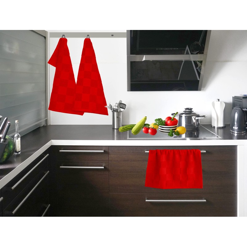 Lashuma 3 x Kitchen Towels Terry Cloth 50 x 50