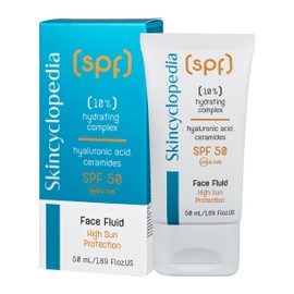 Skincyclopedia LSF 50 Sonnencreme, Hyaluron Sonnenfluid mit Ceramiden und Centella Asiatica, Sun Protection Face Fluid SPF 50, UVA und UVB, Sonnenschutz mit hohem Breitspektrumschutz, 50ml
