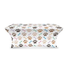 Uorisanigo Dog Paw 6ft Stretch Spandex Table Cloth for Standard Folding Tables Fabric Washable Fitted Tablecloths for 6 Foot Rectangle Tables Protection Cover for Home Party Birthday Decor