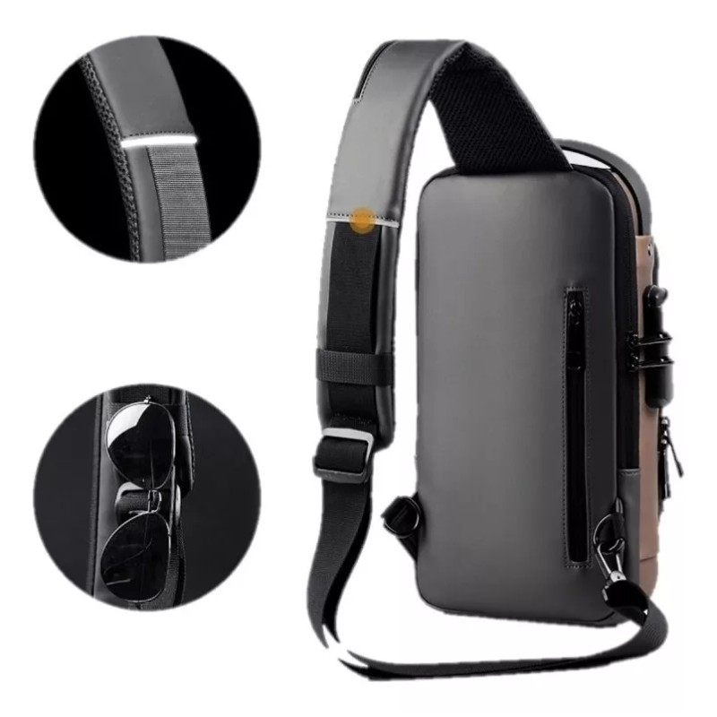 yuqing.fc Pechera Mochila Cruzada Para Hombre Lujo Antirrobo Carga Usb