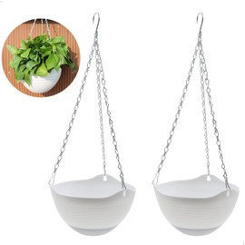gexuamz Hanging Planter Flower Pot Hanging Balcony Hanging Basket - Plastic Hanging Basket Hanging Basket Hanging Pots with Chain Hook for Plants Flowers Herbs