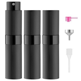Perfume Travel Refillable Bottle: Atomizer Cologne Spray for Men Portable - Mini Sprayer Empty for Refill - Small Size Black 8ML Striped - Color: 3 Colors1