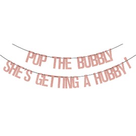 Pop the Bubbly She's Getting a Hubby! Banner, Bachelorette Party Decorations, Bridal Shower Decorations, Engagement Party Decorations, Bride to Be Decorations, Bachelorette Banner Rose Gold Glitter