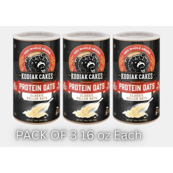 Kodiak Cakes Protein Rolled Oats 3 Pack (16 oz Each)