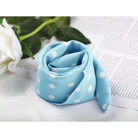 Allegra K 50cm 1950s Vintage Retro Polka Dots Square Scarf Head Neck Scarves Kerchief Neckerchief Sky Blue