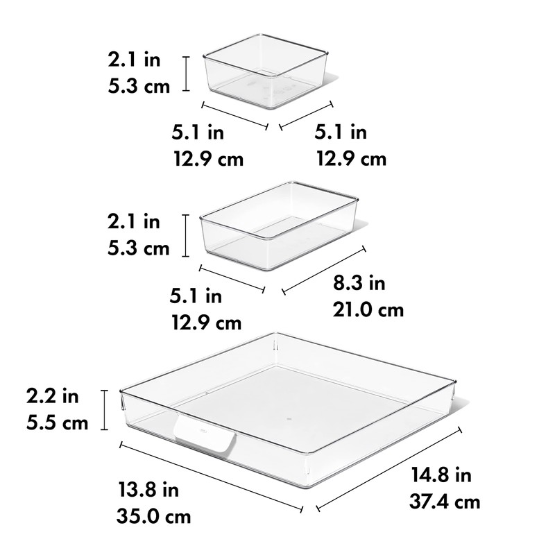 OXO Good Grips 3-Piece Fridge Storage Organization Set