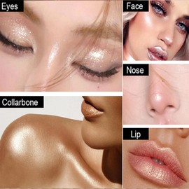 Pearl White Eyeshadow Stick - Shimmering Metallic Highlight Pencil Crayon for Brightened Eyes - Blendable Pearlescent Cream Shadow - Easy to Apply Makeup Pen