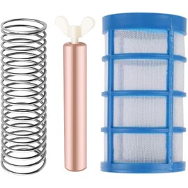 Reemplazo del ánodo de Cobre, ionizador de Piscina Solar, ionizador de Piscina de Cobre con Pantalla de Cesta, Resorte y Tornillo, anodo de Cobre de reemplazo, Skimmer de Piscina Solar