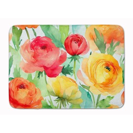 Caroline's Treasures Ranunculus in Watercolor Memory Foam Kitchen Mat Machine Washable Anti-Fatigue Mat Cushion Comfort Bath Mat or Kitchen Rug