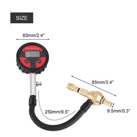 Car Motorcycle Bicycle Truck Tyre LCD Digital Pressure Gauge with Tyre Core