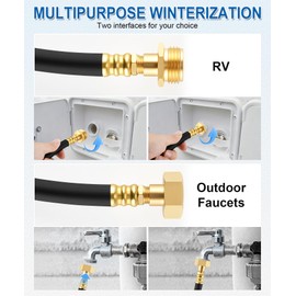 SINGARO RV Winterizing Sprinkler System Kit for Motorhome Boat Camper and Travel Trailer, Air Compressor Quick Connect Plug to 3/4" Garden Hose Water Faucet Blow Out Adapter Fitting with Valve