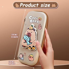 ARTHLBF Capybara 3D Pencil Case, Cartoon Stationery Organizer Box,Capybara Pencil Bag with Zipper,Waterproof Pencil Bag Stationery Case for Girls Boys Students of School Teenagers Gift