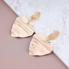 Atentuyi Punk Large Heart Earrings Gold Metal Textured Heart Earrings