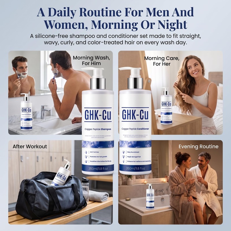 GHK-Cu Copper Peptide Shampoo & Conditioner Set, 2 x 11.8