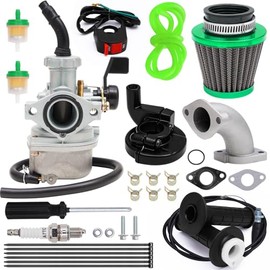PZ22 Carburetor 22mm Carb 38mm Air Filter Throttle Cable Grip Kit for 110cc 125cc ATV Pit Dirt Bike Coolster Mountopz SSR TaoTao DB14 DB24 Apollo Chinese Quad Parts (Green)