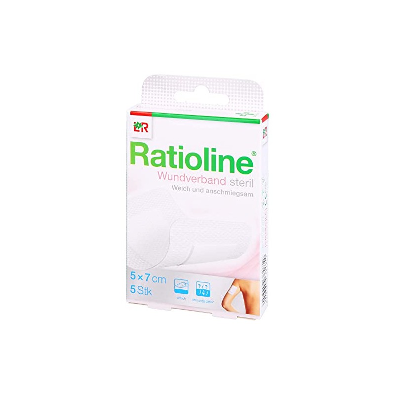 Ratioline Wound Dressing 7 x 5 cm Sterile Pack of